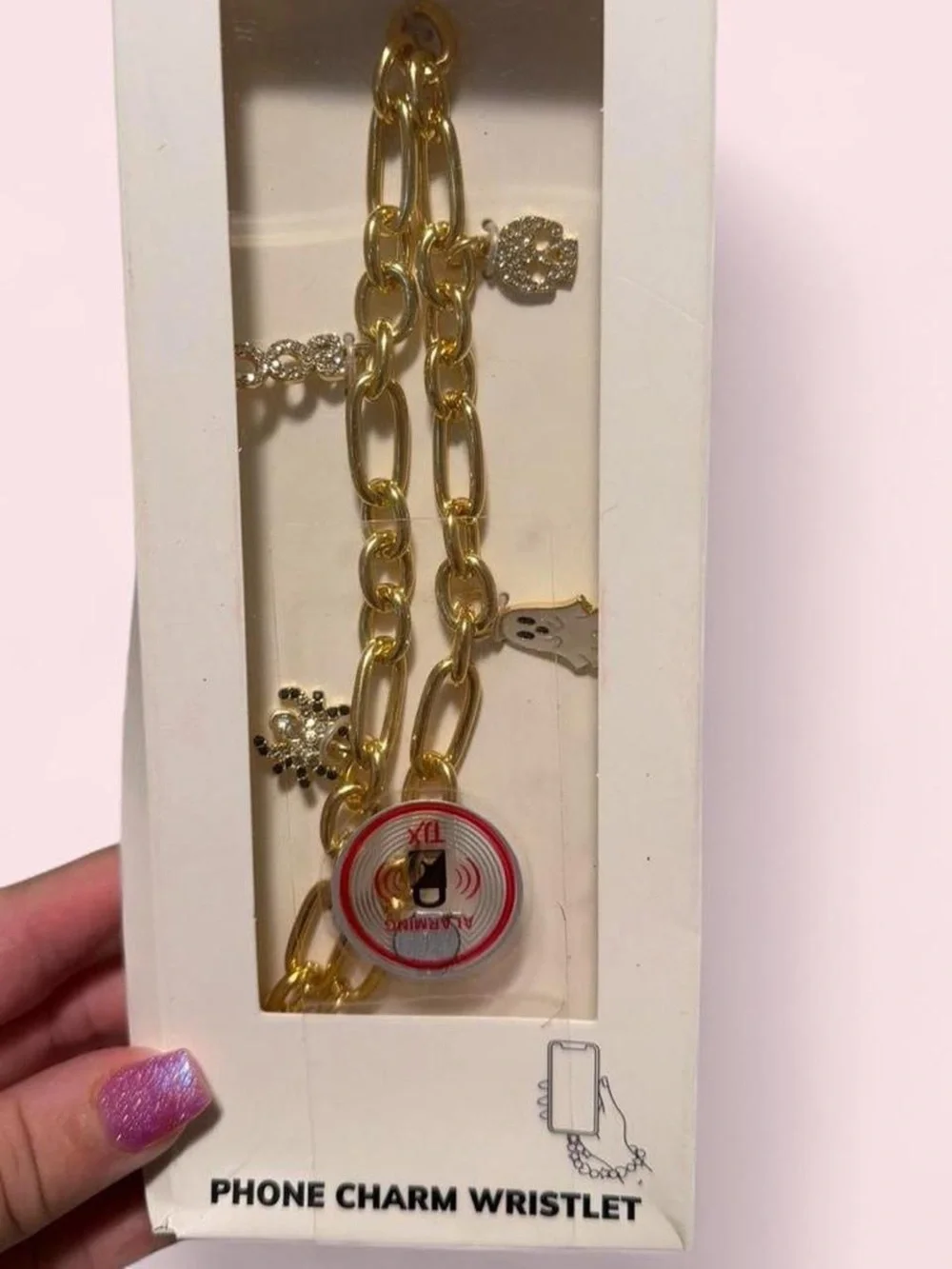 BaubleBar Gold Charm Link Bracelet For Phone - Halloween Themed